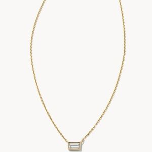 Kendra Scott 14KT Yellow Gold necklace with baguette diamond 15"-17"